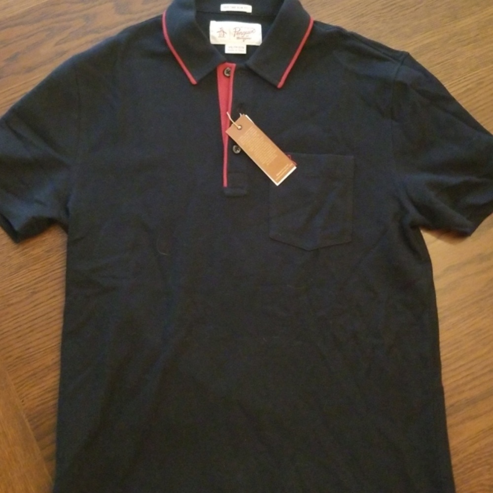 Contrast Trim Heritage Slim Penguin Polo XS